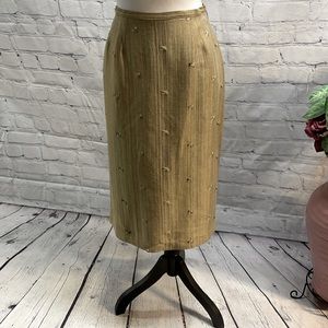 Simon Chang Sand Color Lined Skirt-10